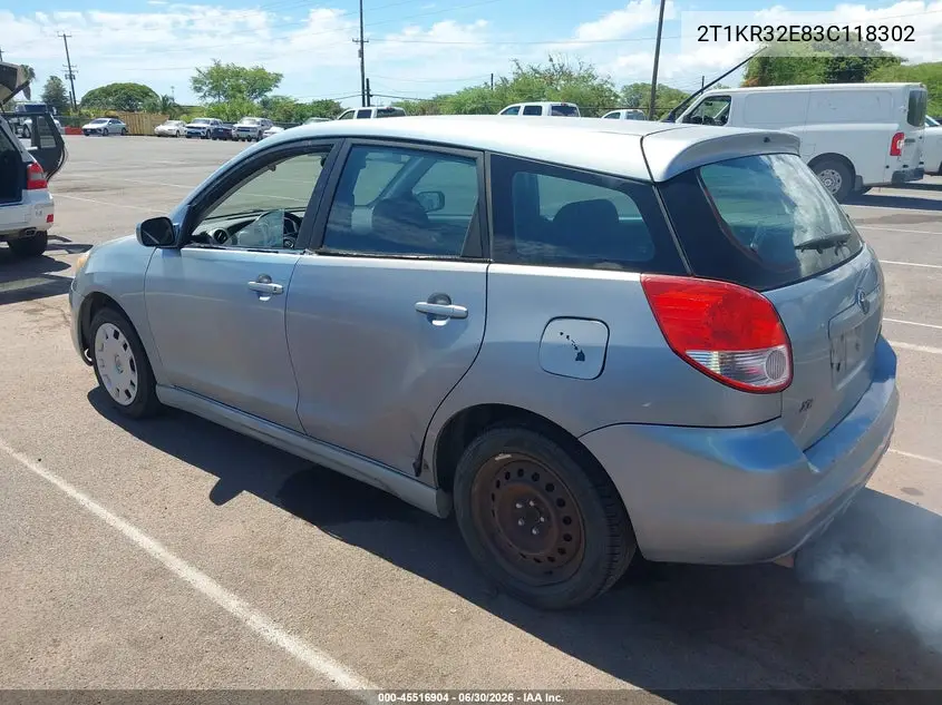 2003 Toyota Matrix Xr VIN: 2T1KR32E83C118302 Lot: 45516904