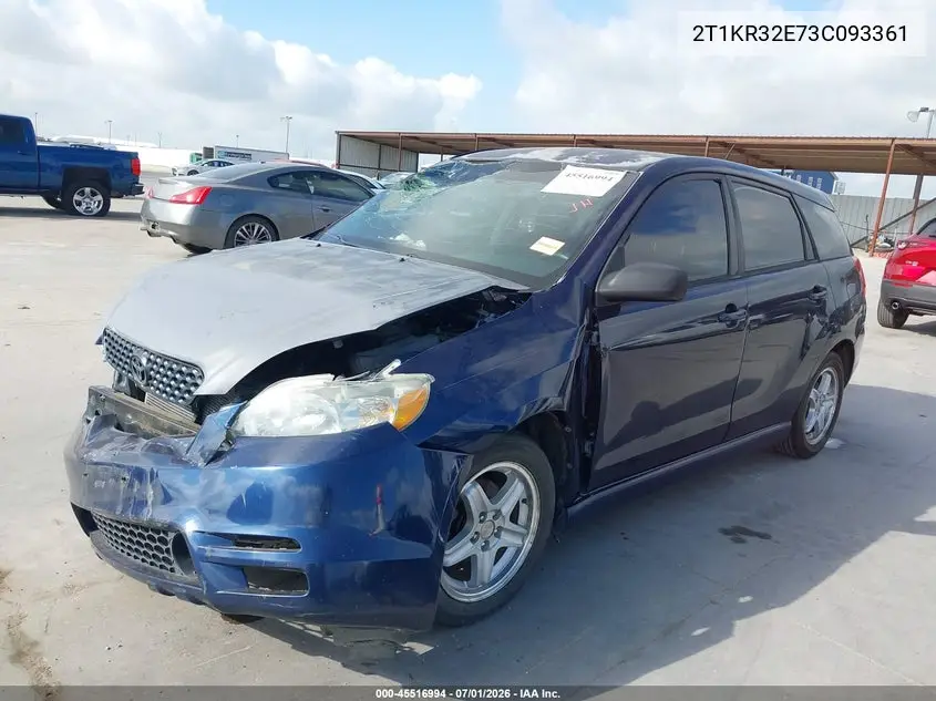 2003 Toyota Matrix Xr VIN: 2T1KR32E73C093361 Lot: 45516994