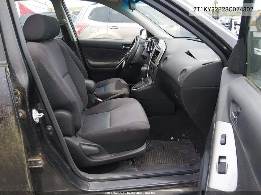 2003 Toyota Matrix Xrs VIN: 2T1KY32E23C074302 Lot: 45522776