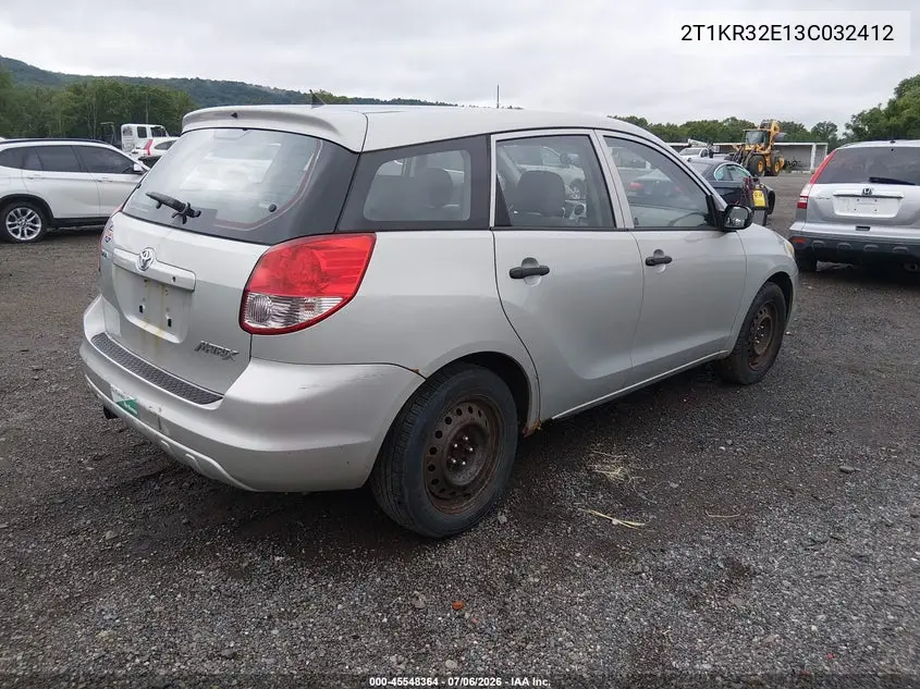 2003 Toyota Matrix Standard VIN: 2T1KR32E13C032412 Lot: 45548364