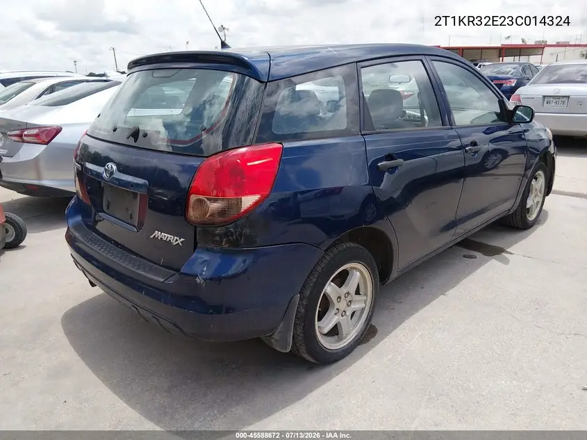 2003 Toyota Matrix Standard VIN: 2T1KR32E23C014324 Lot: 45588672
