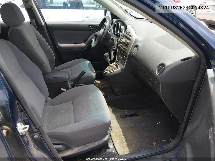 2003 Toyota Matrix Standard VIN: 2T1KR32E23C014324 Lot: 45588672