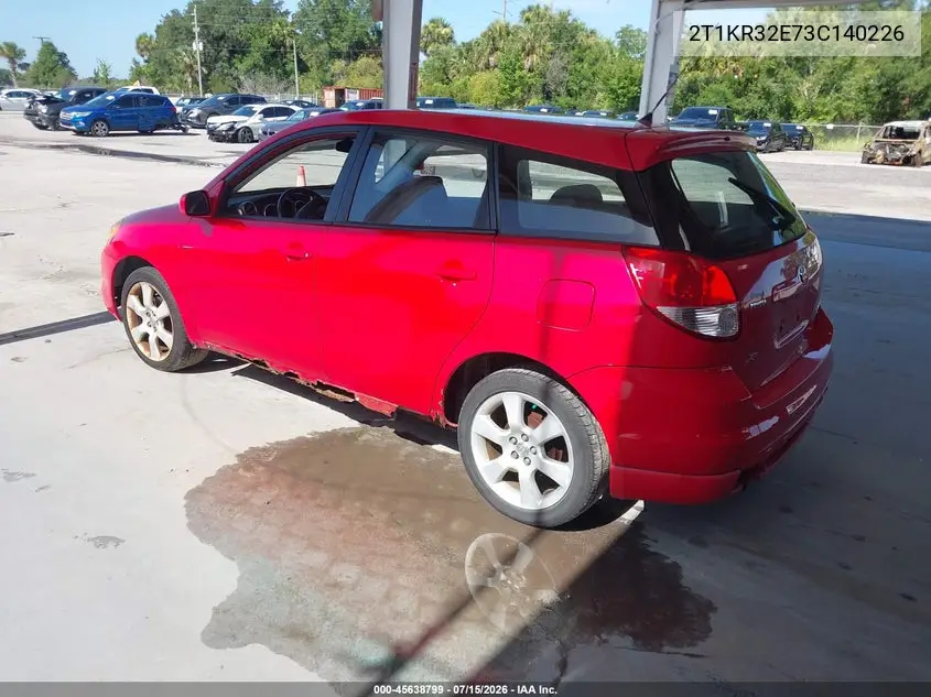 2003 Toyota Matrix Xr VIN: 2T1KR32E73C140226 Lot: 45638799