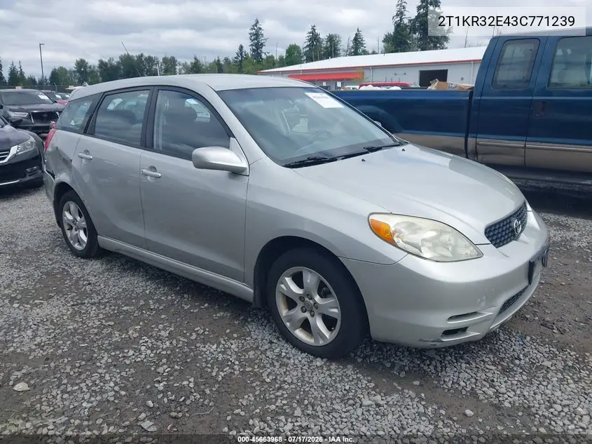 2003 Toyota Matrix Xr VIN: 2T1KR32E43C771239 Lot: 45663968