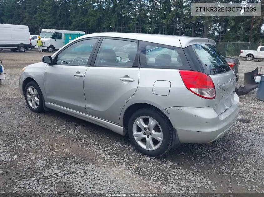 2003 Toyota Matrix Xr VIN: 2T1KR32E43C771239 Lot: 45663968