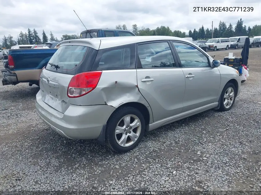 2003 Toyota Matrix Xr VIN: 2T1KR32E43C771239 Lot: 45663968