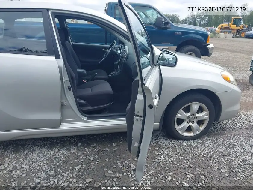 2003 Toyota Matrix Xr VIN: 2T1KR32E43C771239 Lot: 45663968