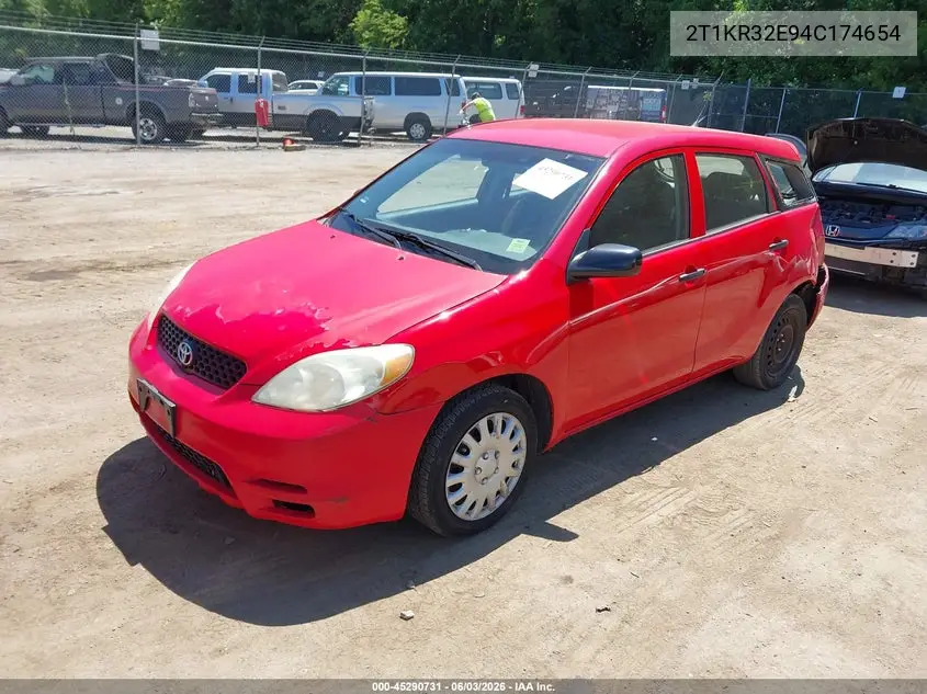 2004 Toyota Matrix Standard VIN: 2T1KR32E94C174654 Lot: 45290731