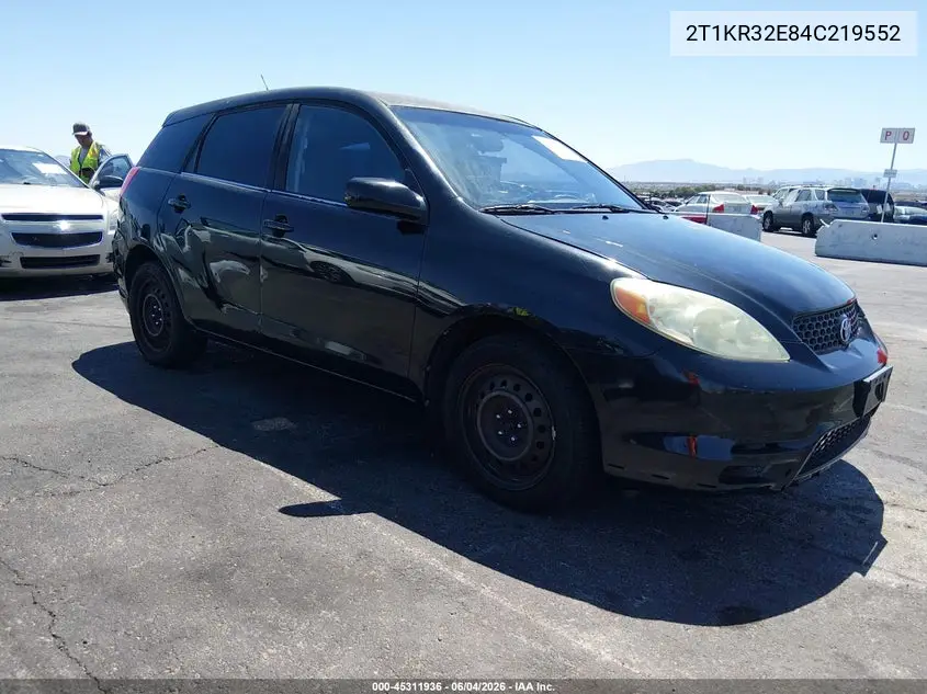 2004 Toyota Matrix Xr VIN: 2T1KR32E84C219552 Lot: 45311936