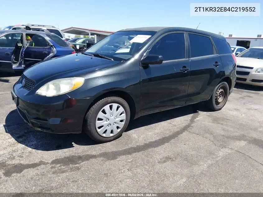 2004 Toyota Matrix Xr VIN: 2T1KR32E84C219552 Lot: 45311936