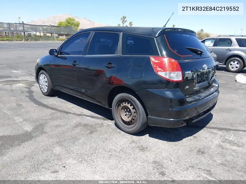 2004 Toyota Matrix Xr VIN: 2T1KR32E84C219552 Lot: 45311936