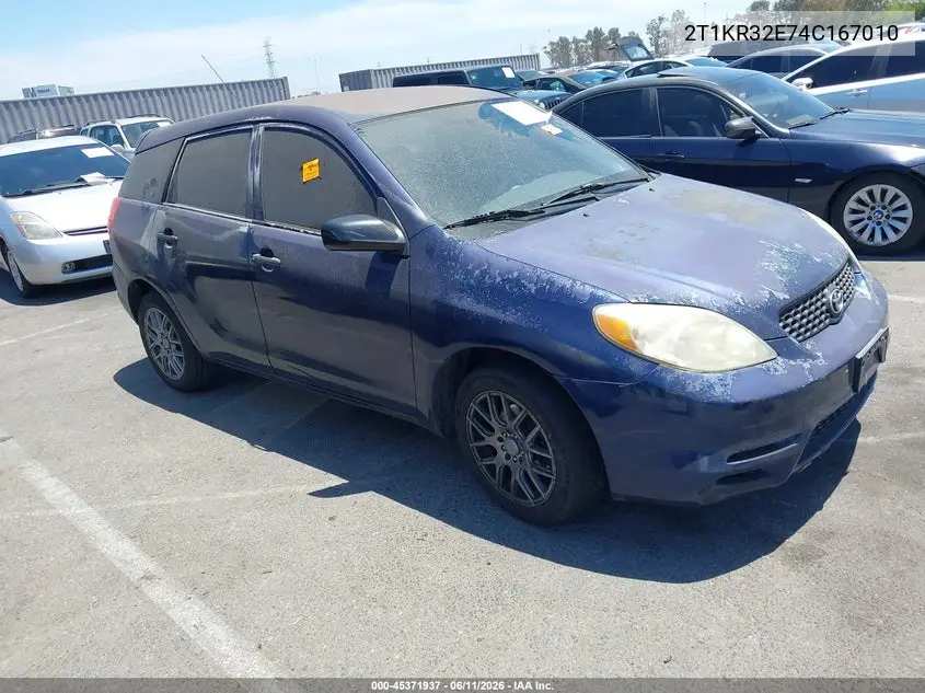 2004 Toyota Matrix Standard VIN: 2T1KR32E74C167010 Lot: 45371937