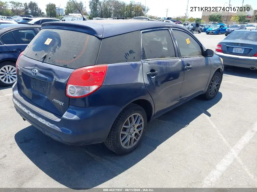 2004 Toyota Matrix Standard VIN: 2T1KR32E74C167010 Lot: 45371937