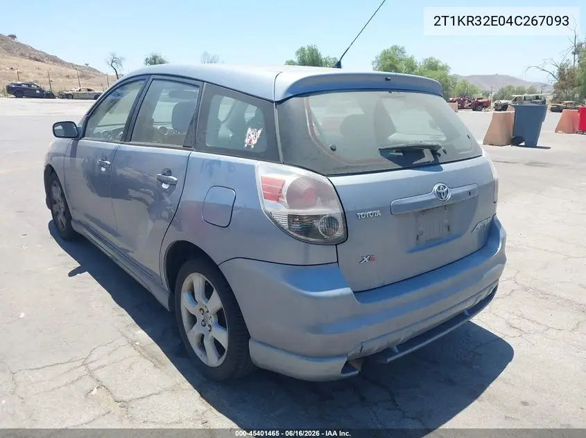 2004 Toyota Matrix Xr VIN: 2T1KR32E04C267093 Lot: 45401465