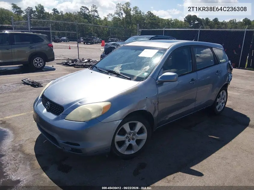 2004 Toyota Matrix Xr VIN: 2T1KR38E64C236308 Lot: 45430412
