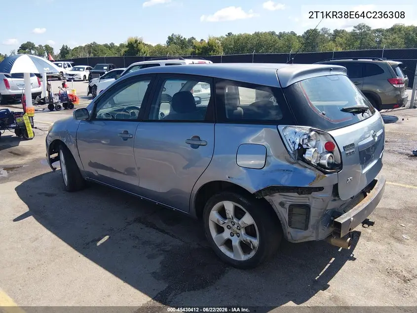2004 Toyota Matrix Xr VIN: 2T1KR38E64C236308 Lot: 45430412