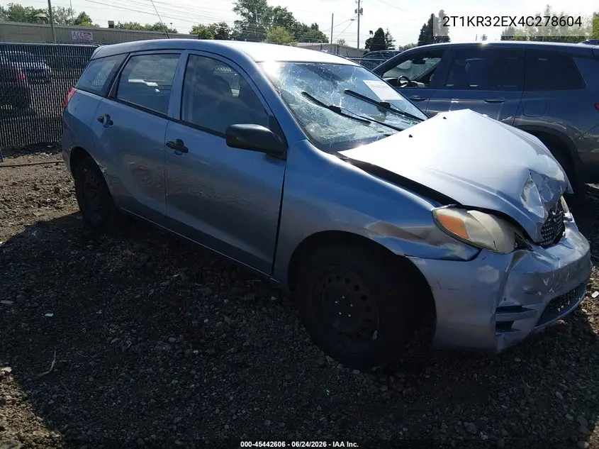 2004 Toyota Matrix Standard VIN: 2T1KR32EX4C278604 Lot: 45442606