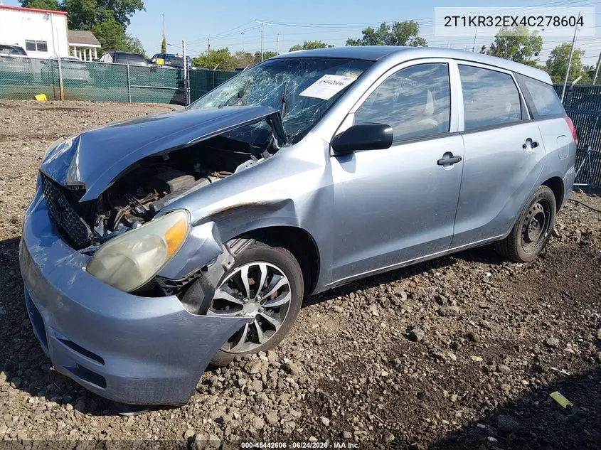 2004 Toyota Matrix Standard VIN: 2T1KR32EX4C278604 Lot: 45442606