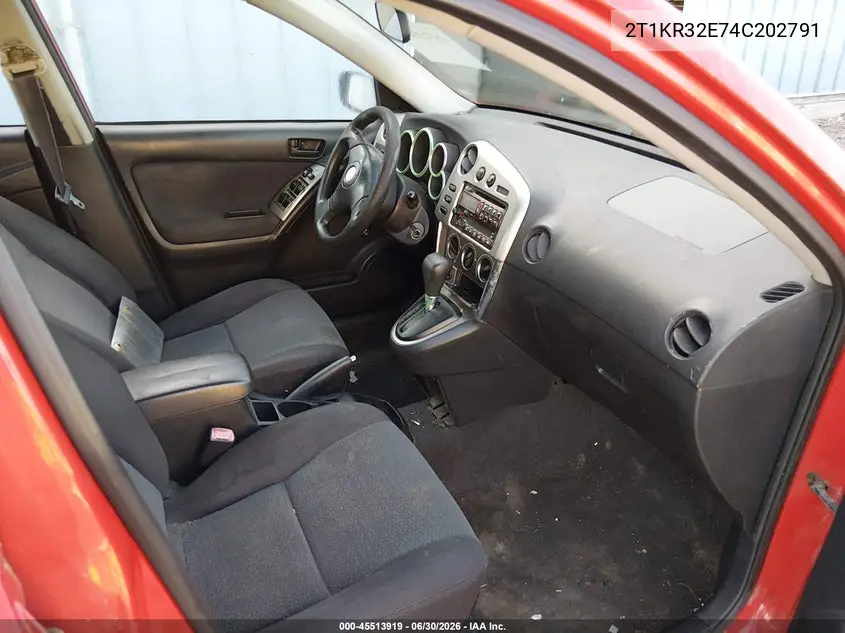 2004 Toyota Matrix Standard VIN: 2T1KR32E74C202791 Lot: 45513919