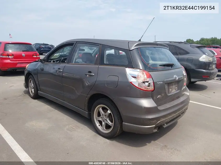 2004 Toyota Matrix Xr VIN: 2T1KR32E44C199154 Lot: 45536748