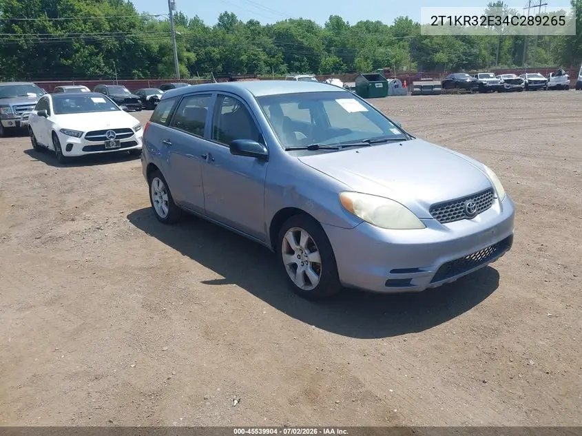 2004 Toyota Matrix Standard VIN: 2T1KR32E34C289265 Lot: 45539904