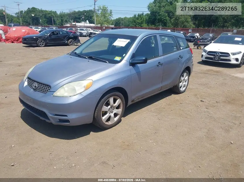 2004 Toyota Matrix Standard VIN: 2T1KR32E34C289265 Lot: 45539904