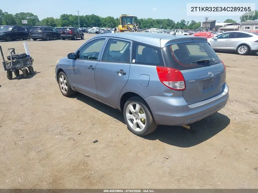 2004 Toyota Matrix Standard VIN: 2T1KR32E34C289265 Lot: 45539904