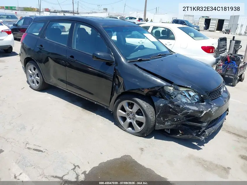 2004 Toyota Matrix Xr VIN: 2T1KR32E34C181938 Lot: 45547039