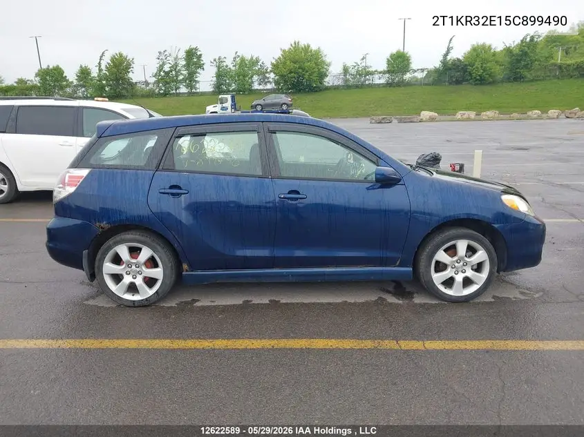 2005 Toyota Matrix Xr VIN: 2T1KR32E15C899490 Lot: 12622589
