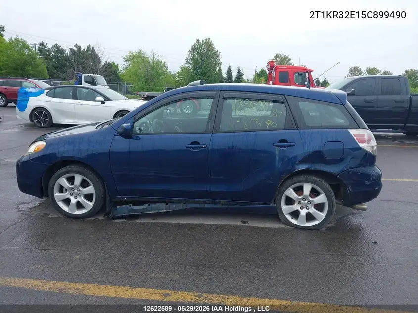 2005 Toyota Matrix Xr VIN: 2T1KR32E15C899490 Lot: 12622589