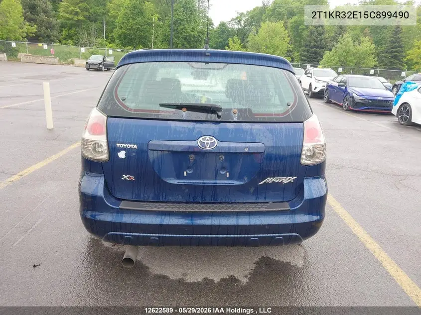 2005 Toyota Matrix Xr VIN: 2T1KR32E15C899490 Lot: 12622589