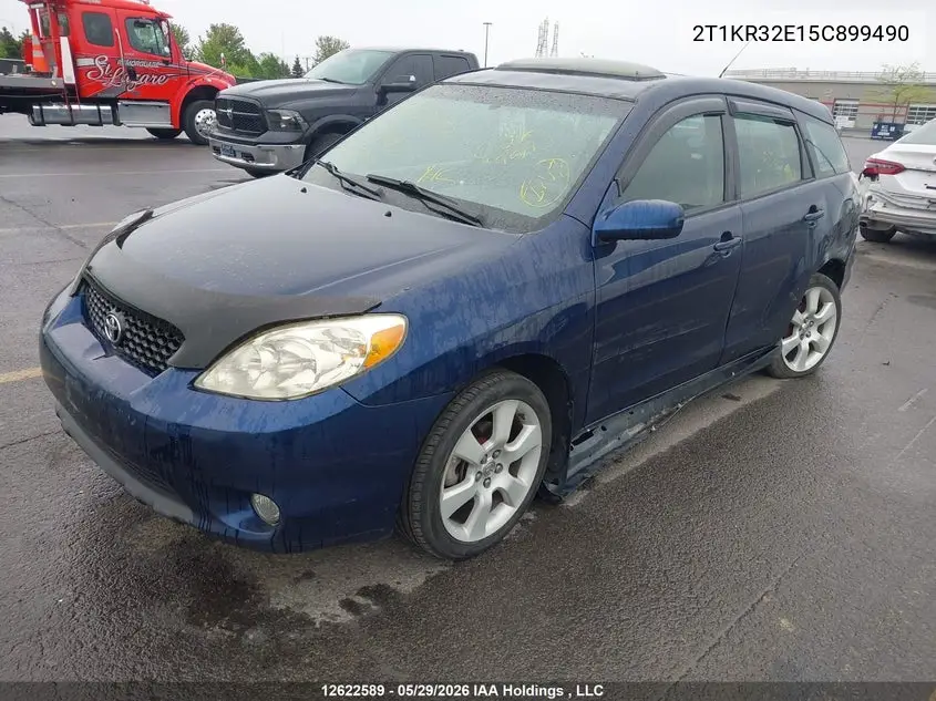 2005 Toyota Matrix Xr VIN: 2T1KR32E15C899490 Lot: 12622589