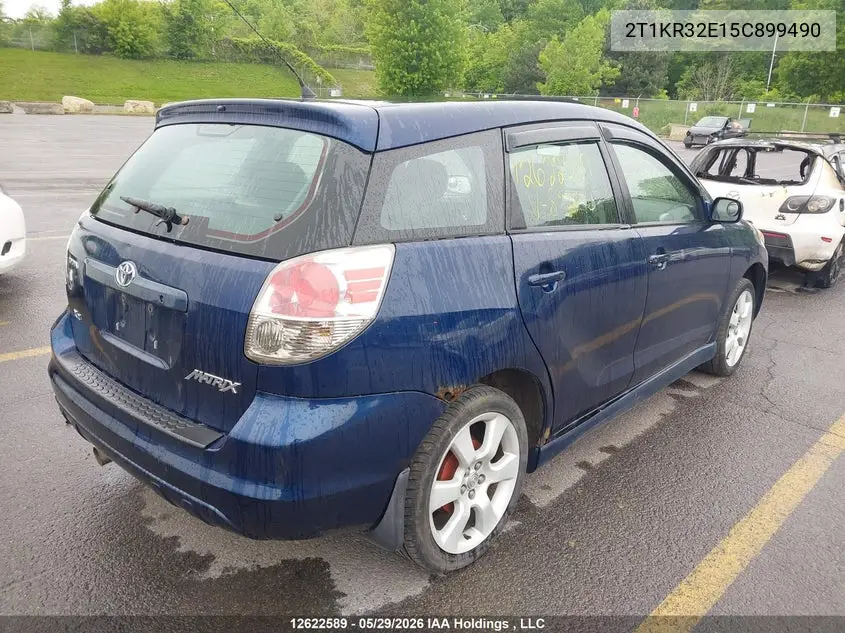 2005 Toyota Matrix Xr VIN: 2T1KR32E15C899490 Lot: 12622589