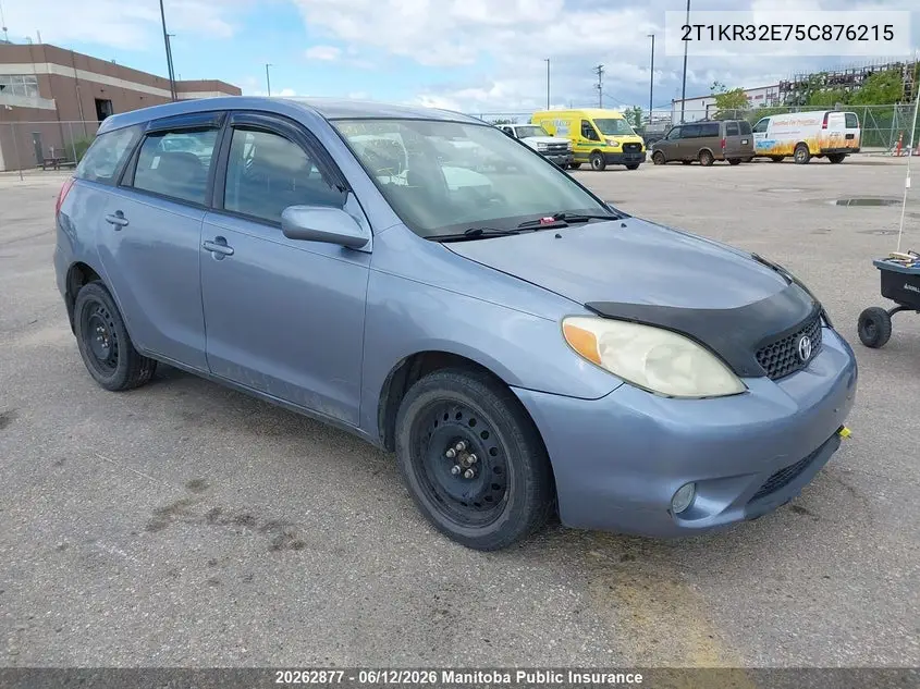 2005 Toyota Matrix VIN: 2T1KR32E75C876215 Lot: 20262877