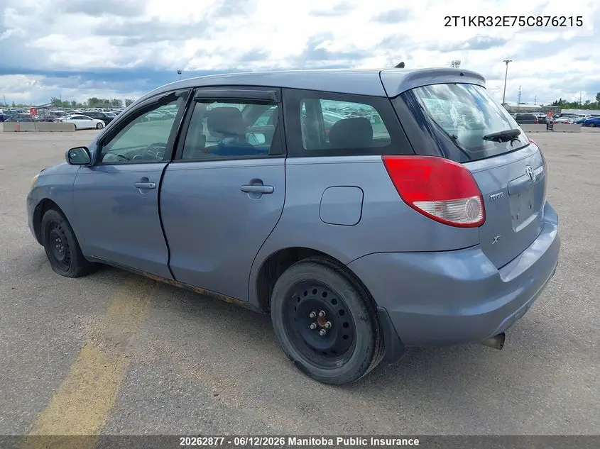 2005 Toyota Matrix VIN: 2T1KR32E75C876215 Lot: 20262877