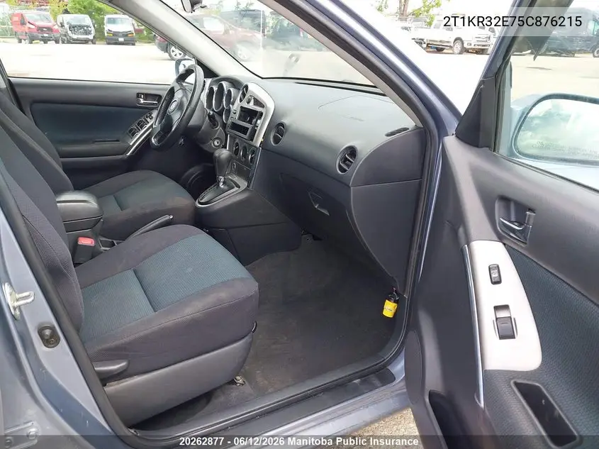 2005 Toyota Matrix VIN: 2T1KR32E75C876215 Lot: 20262877