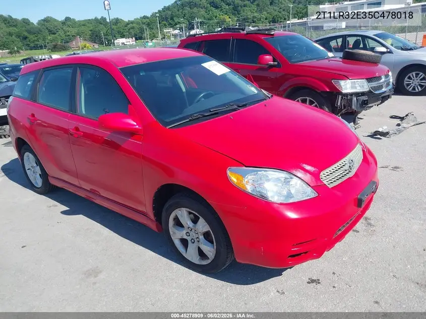 2005 Toyota Matrix Xr VIN: 2T1LR32E35C478018 Lot: 45278909