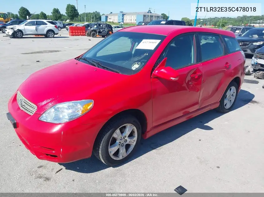 2005 Toyota Matrix Xr VIN: 2T1LR32E35C478018 Lot: 45278909