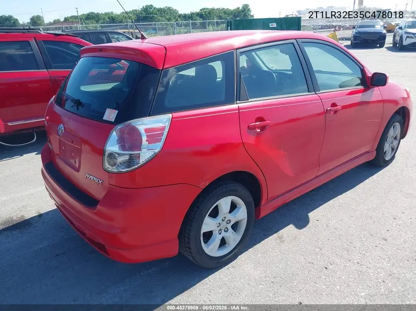 2005 Toyota Matrix Xr VIN: 2T1LR32E35C478018 Lot: 45278909