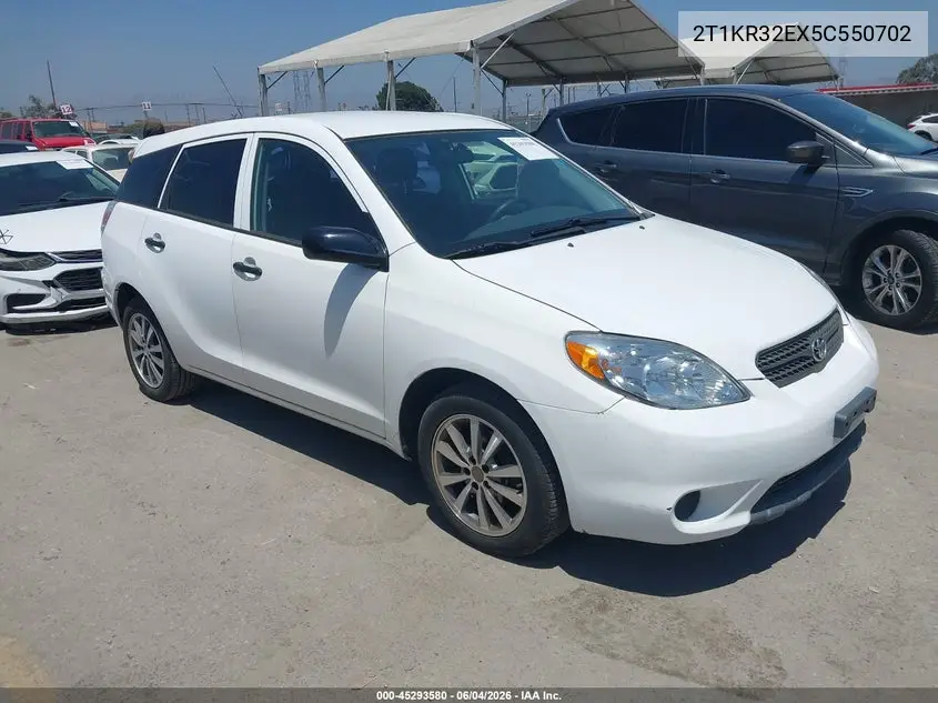 2005 Toyota Matrix VIN: 2T1KR32EX5C550702 Lot: 45293580