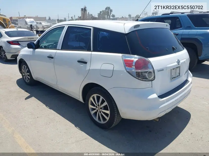 2005 Toyota Matrix VIN: 2T1KR32EX5C550702 Lot: 45293580