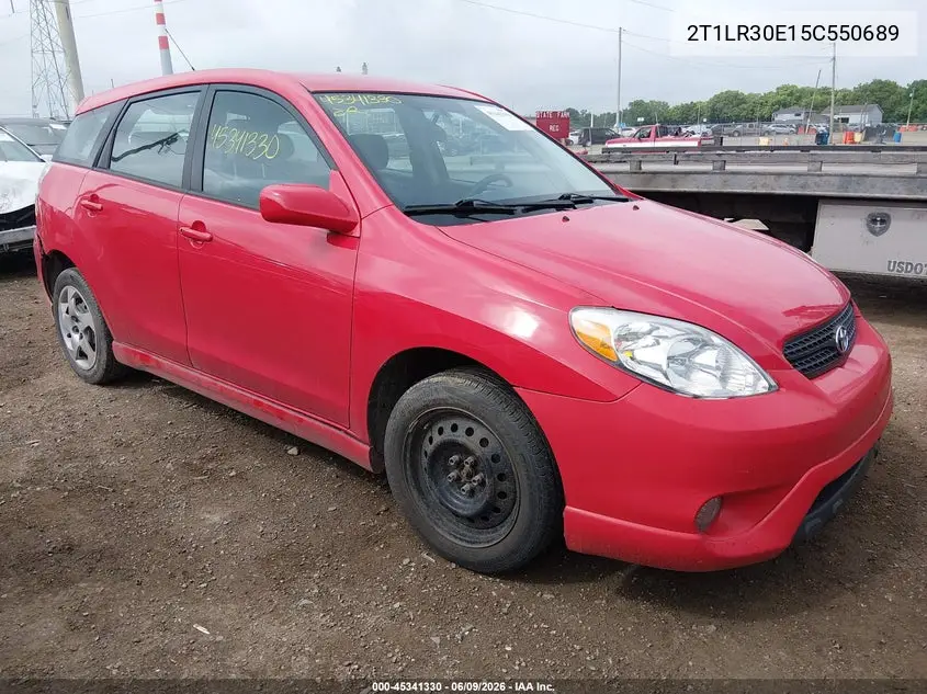 2005 Toyota Matrix Xr VIN: 2T1LR30E15C550689 Lot: 45341330