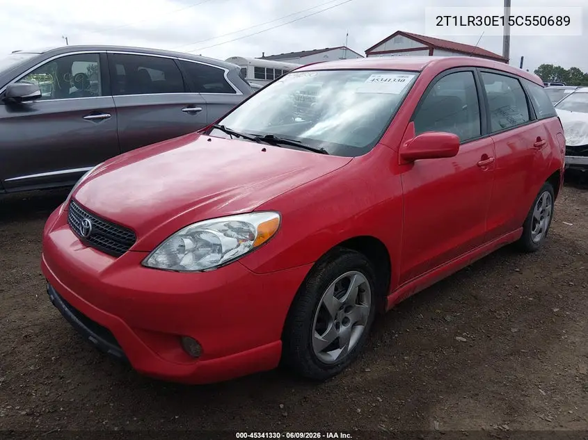 2005 Toyota Matrix Xr VIN: 2T1LR30E15C550689 Lot: 45341330