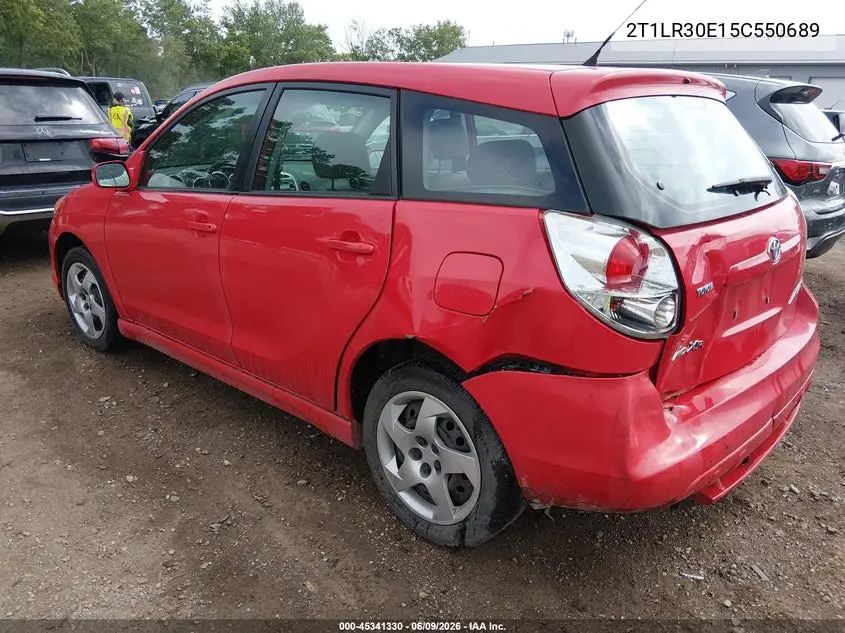2005 Toyota Matrix Xr VIN: 2T1LR30E15C550689 Lot: 45341330