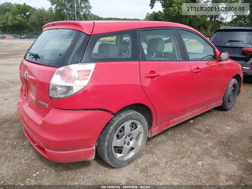 2005 Toyota Matrix Xr VIN: 2T1LR30E15C550689 Lot: 45341330