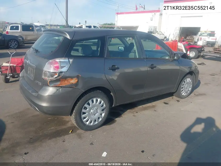2005 Toyota Matrix VIN: 2T1KR32E35C552145 Lot: 45422510