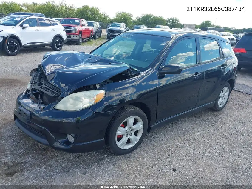 2005 Toyota Matrix Xr VIN: 2T1KR32E65C387434 Lot: 45424985