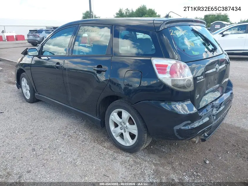 2005 Toyota Matrix Xr VIN: 2T1KR32E65C387434 Lot: 45424985