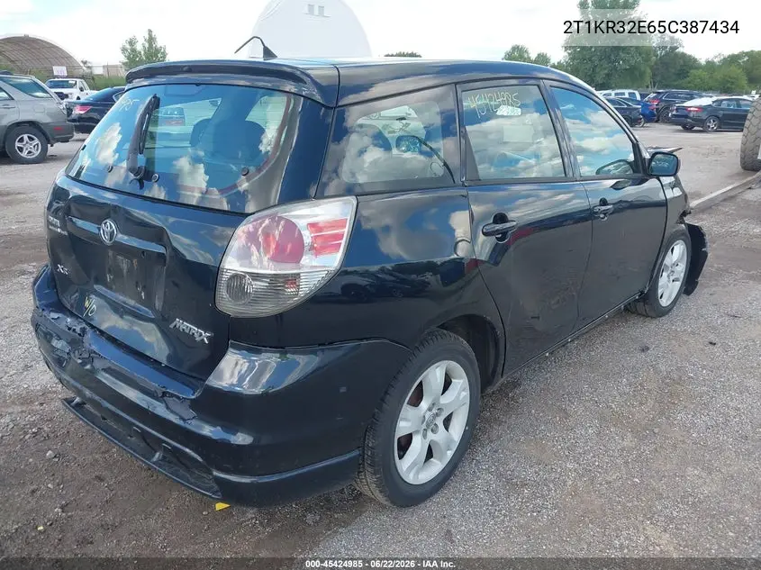 2005 Toyota Matrix Xr VIN: 2T1KR32E65C387434 Lot: 45424985
