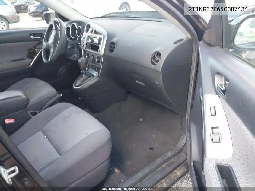 2005 Toyota Matrix Xr VIN: 2T1KR32E65C387434 Lot: 45424985